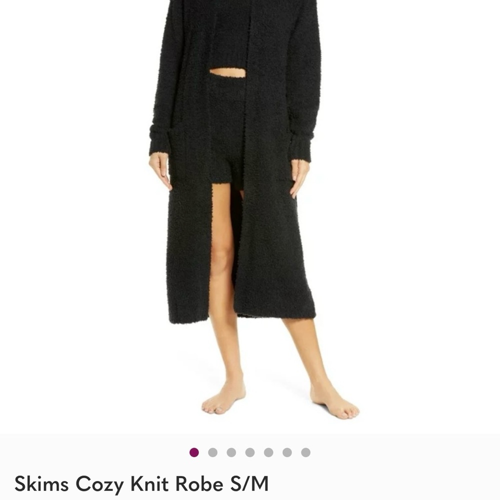 SKIMS Black Plush Lounge Robe